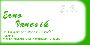 erno vancsik business card